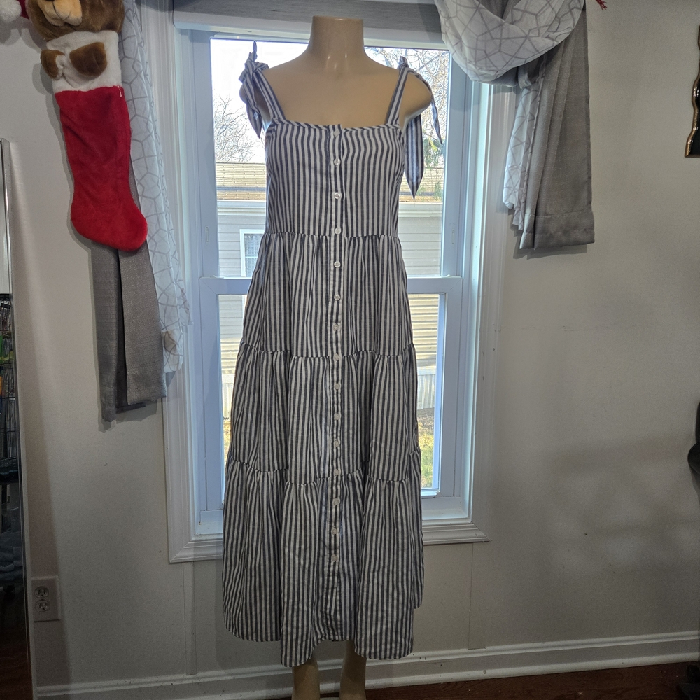 Nautical Striped Maxi Dress